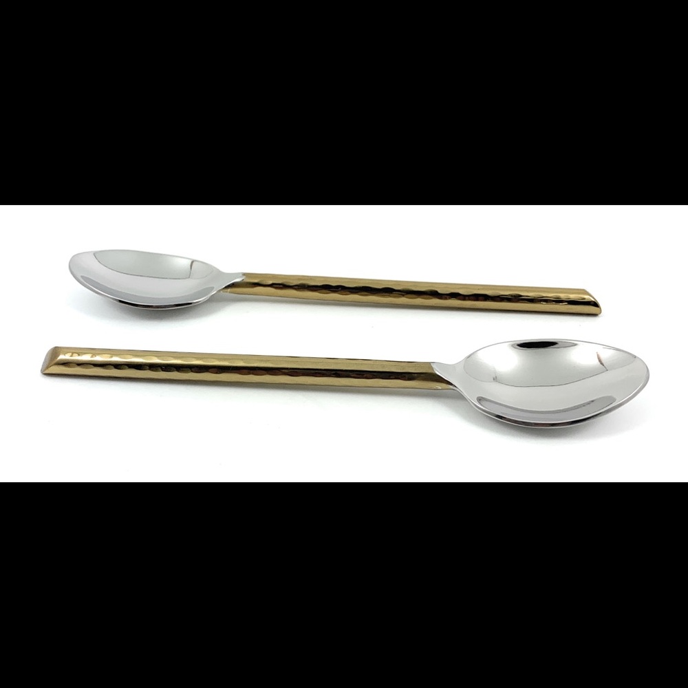 Golden cut hammered teaspoons set of 6